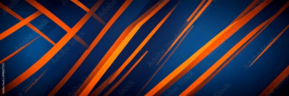 Aufkleber a dark blue background with diagonal lines of varying shades of orange, creating a dynamic and abstract visual effect