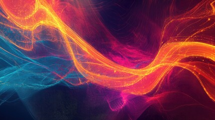 Beautiful abstract innovation background with intricate tech lines, bright colors, and digital energy waves, perfect for creative projects