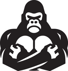 gorilla silhouette icon design vector