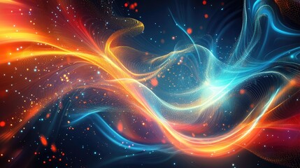 Fototapeta premium Beautiful abstract innovation background with intricate tech lines, bright colors, and digital energy waves, perfect for creative projects