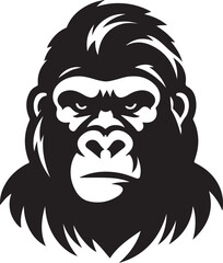 gorilla silhouette icon design with white