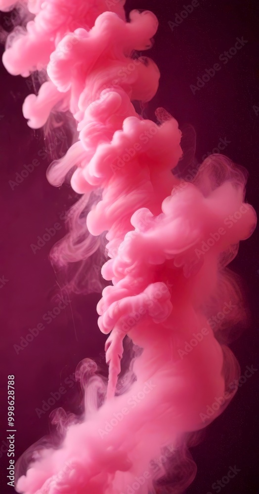 Poster pink smoke swirls and dances against a deep purple backdrop, creating an ethereal and captivating vi