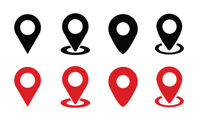 Set of map pin location icons. Location or map pin icon symbol set vector illustration