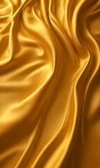 Fototapeta premium a close-up view shiny, golden fabric with a smooth, flowing texture
