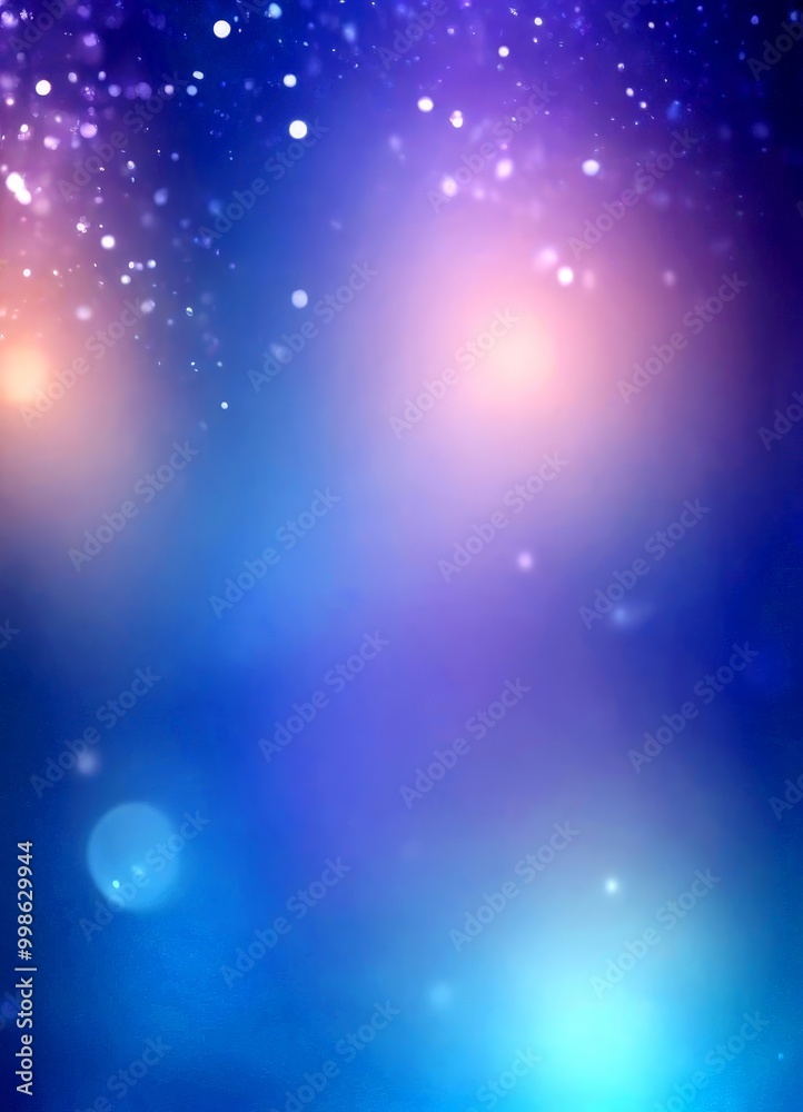 Poster a gradient background transitioning from a deep blue at the top to a lighter purple at the bottom, with scattered white dots throughout