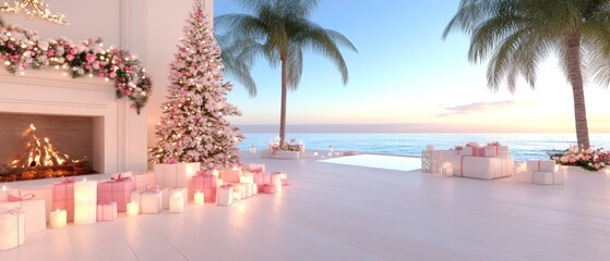 Merry Christmas and Happy New Year holiday background