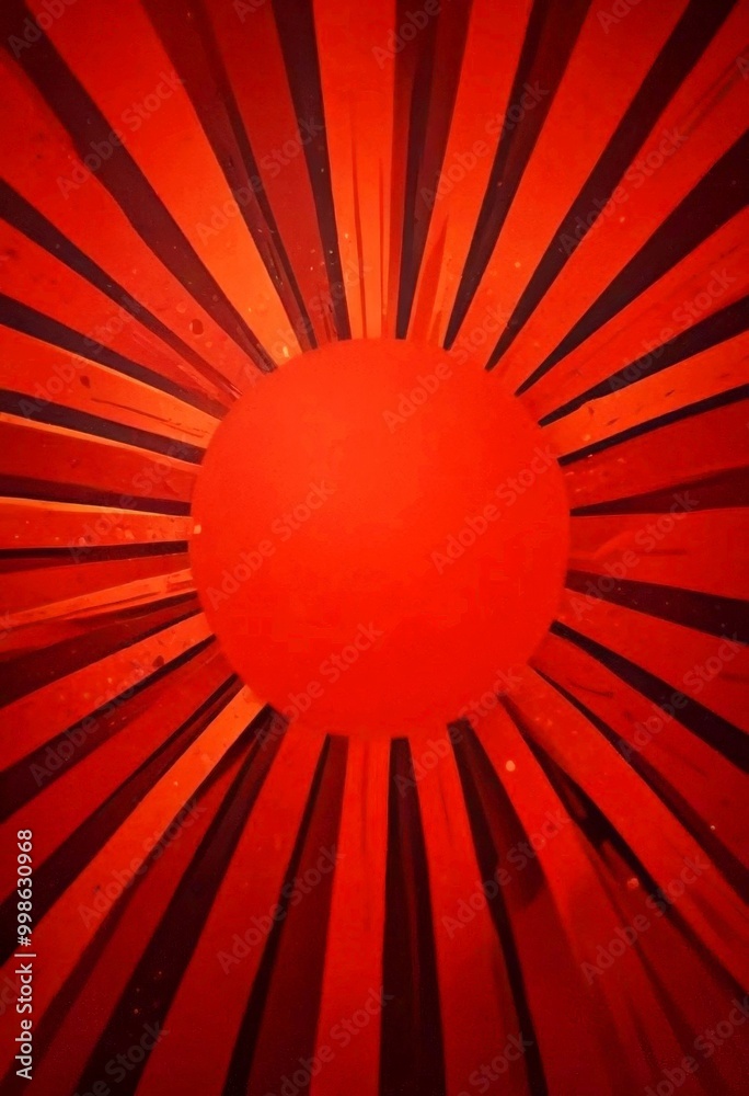 Poster a striking abstract composition of red and black lines radiating outwards from a central point, creating a sense of movement and energy