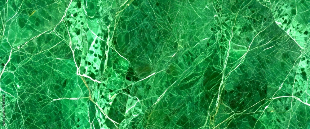 Poster a close-up view green marble surface with a textured and intricate pattern