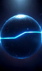 Obraz premium a futuristic sphere with a glowing blue line running through it, set against a dark background