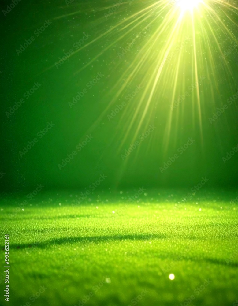 Aufkleber a radiant sun shines down on a lush, verdant field, casting a warm glow and creating a sense of tran