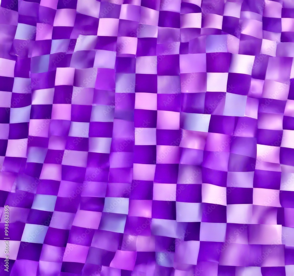 Poster a purple and white checkered pattern with a subtle wave-like texture, creating a visually appealing abstract design