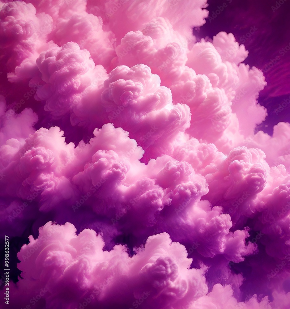 Aufkleber a close-up view cloud formation with a gradient of pink and purple hues, creating a visually striking and ethereal effect