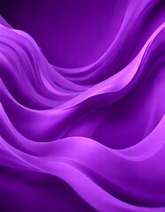 Fototapeta premium a close-up view flowing purple fabric, with the fabric's folds and creases creating a sense of movement and depth The background is a solid purple color, which