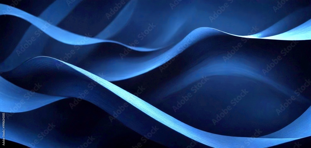 Aufkleber a close-up view dark blue, wavy pattern that appears to be made of fabric or paper The pattern has a smooth, flowing texture and is composed of curved lines and lines