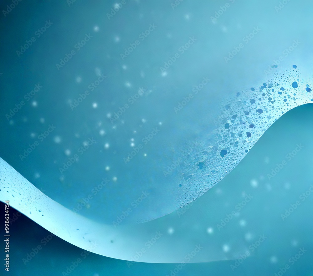 Poster a serene, abstract representation of water, with a gradient of blue hues transitioning from a lighter shade at the top to a darker one at the bottom Small white dots