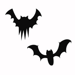Fototapeta premium Vector graphics of bats. Silhouette of bats on an isolated white background. EPS 10