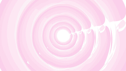Abstract circular vortex wave with soft pink gradient color. Concentric circle patter pastel pink background.