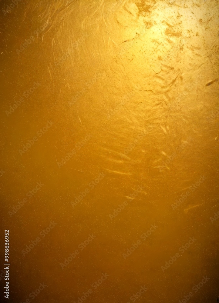 Poster a close-up view textured surface with a golden hue, resembling a metallic or metallic-like material