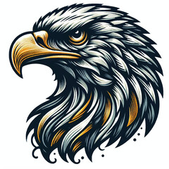 Eagle head clipart design with vector art of illustration