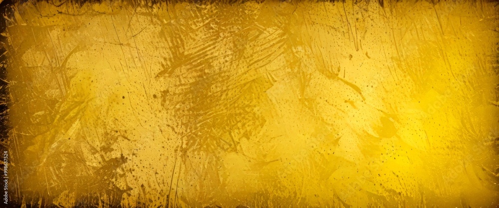 Poster a textured, golden-yellow background with a rough, grungy appearance The surface is covered in small, irregularly shaped splotches and stains, creating a sense of depth