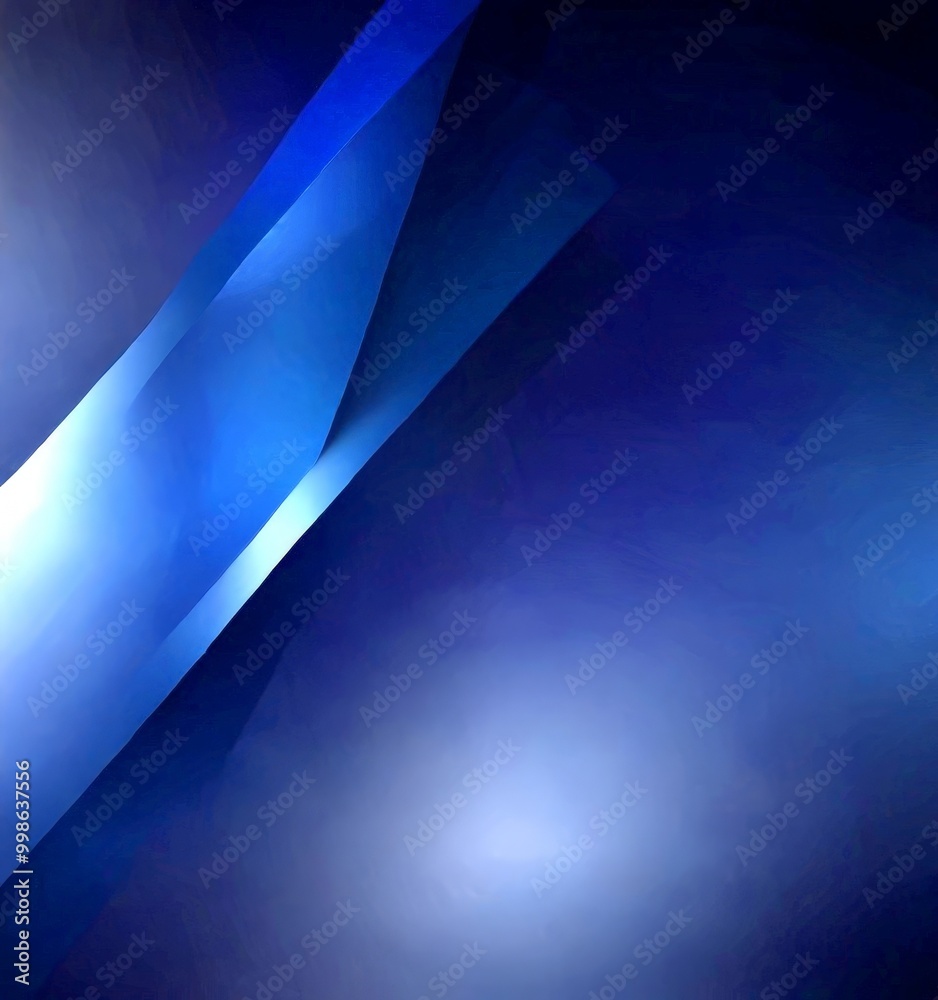 Poster a gradient of blue and purple hues, with a diagonal line cutting across the center, creating a sense
