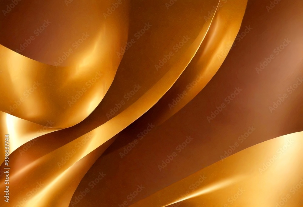 Aufkleber a dynamic abstract composition of overlapping golden curves and lines, creating a sense of movement and depth The warm tones of the golden color evoke a sense of luxury