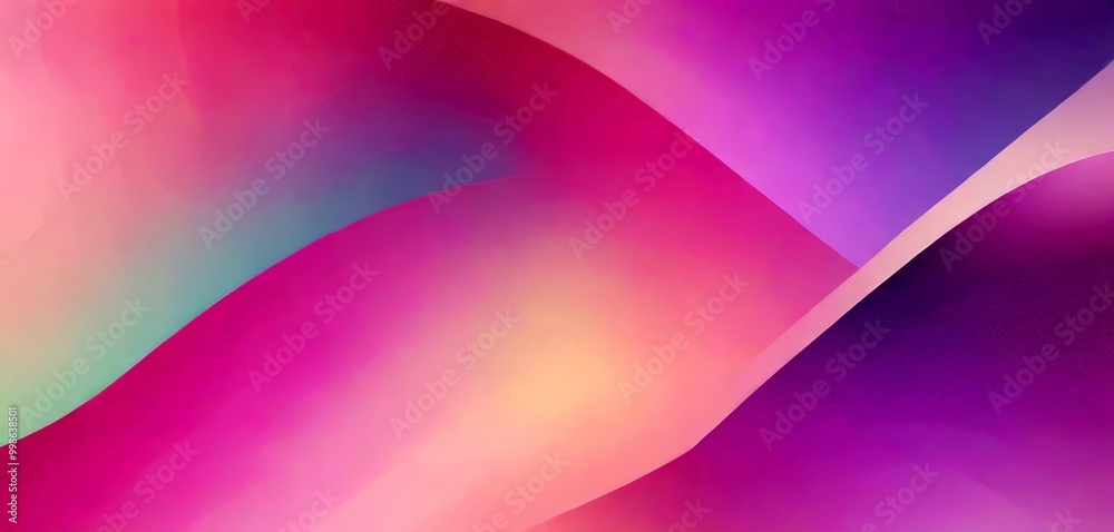 Poster a vibrant abstract composition of overlapping curved lines in various shades of pink, purple, and blue, creating a dynamic and visually striking effect