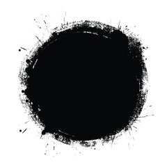 Vector brush circles. Ink hand drawn paint brush circle. grunge, dirty, splashing