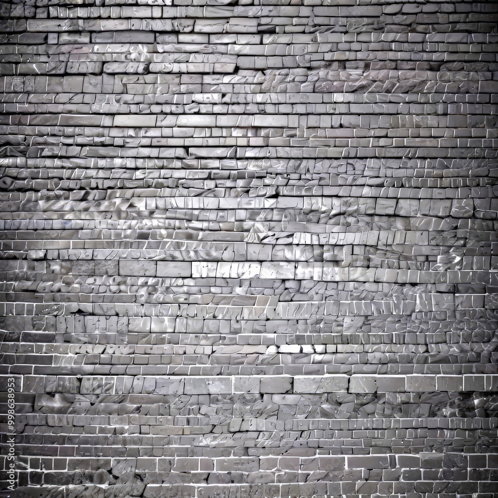 Aufkleber a close-up view brick wall, with the bricks arranged in a uniform pattern and displaying a variety of textures and colors