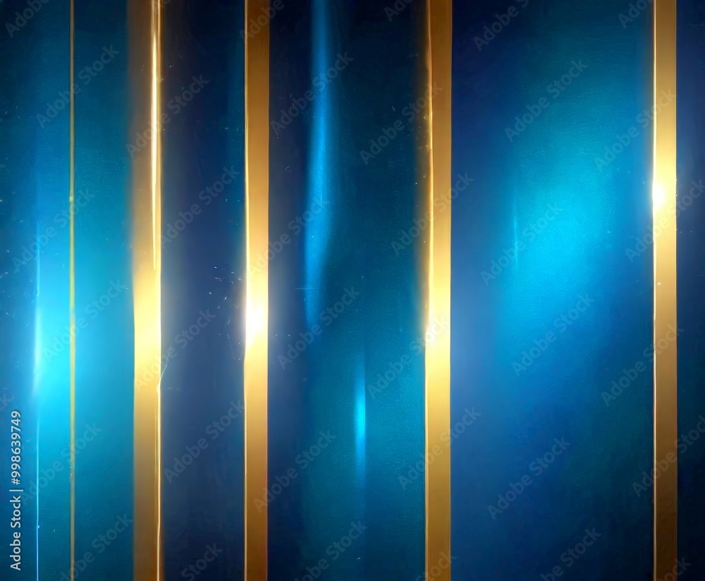 Leinwandbilder a striking abstract pattern of vertical gold lines against a deep blue background The gold lines are arranged in a staggered pattern, creating a sense of depth and movement