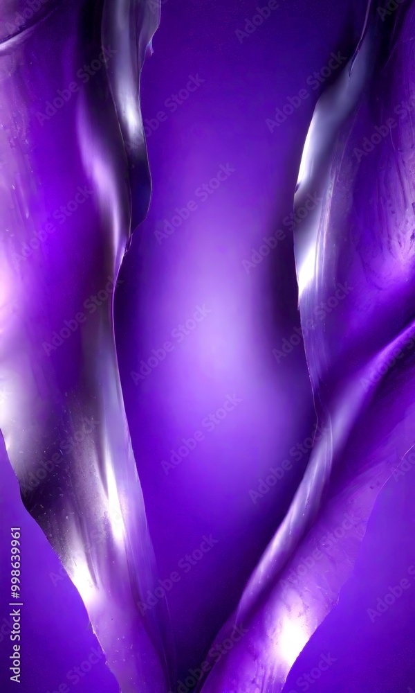 Poster a close-up view leaf with a purple hue, set against a gradient background transitioning from a lighter shade at the top to a darker one at the bottom