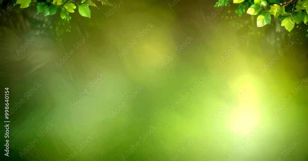 Aufkleber a blurred, green background with a subtle, natural-looking bokeh effect, and a few leaves on the lef