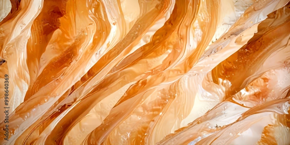 Poster a close-up view textured surface with a pattern of light brown and beige hues, resembling the appear
