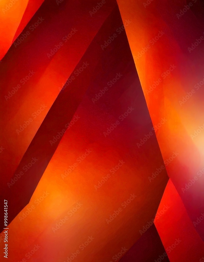 Aufkleber a vibrant abstract composition of overlapping red and orange shapes, creating a dynamic and visually striking effect