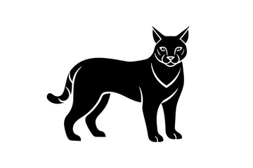 Eurasian lynx icon vector Silhouette - Transparent Background Clip art 