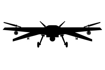 American mq 1-predator unmanned aerial Icon Silhouette - Transparent Background Clip art 