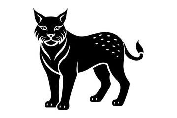 Eurasian lynx icon vector Silhouette - Transparent Background Clip art 