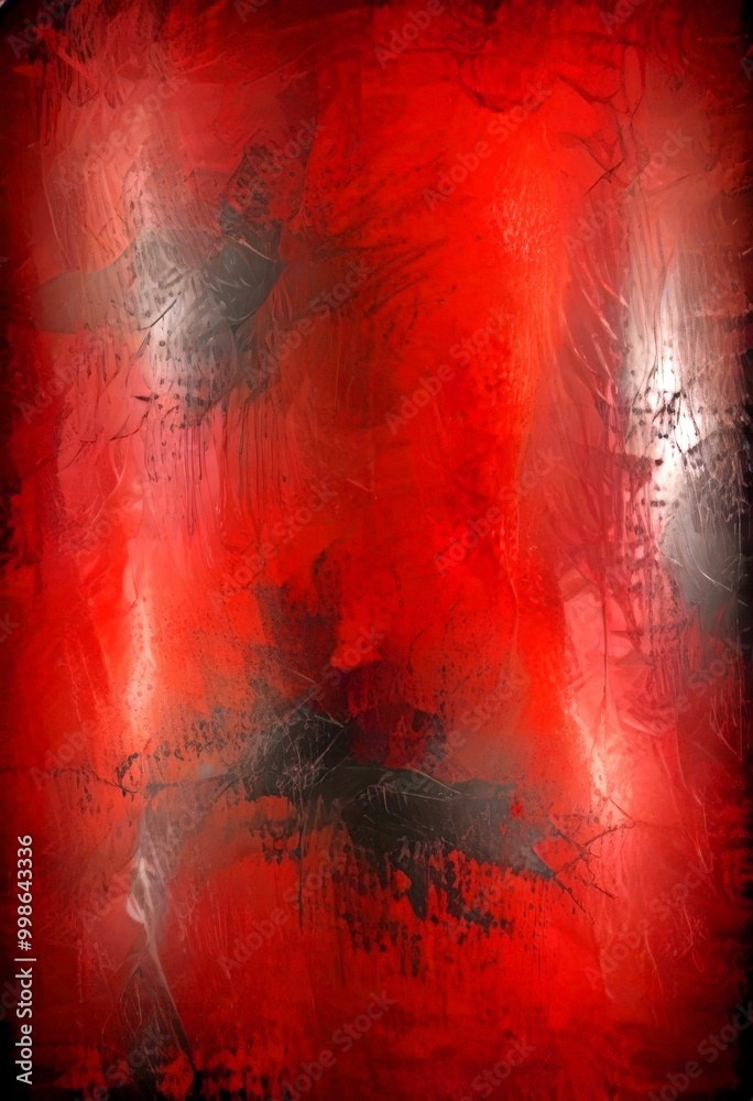 Poster a dark red abstract background with a mix of black and white brushstrokes, creating a sense of depth and texture