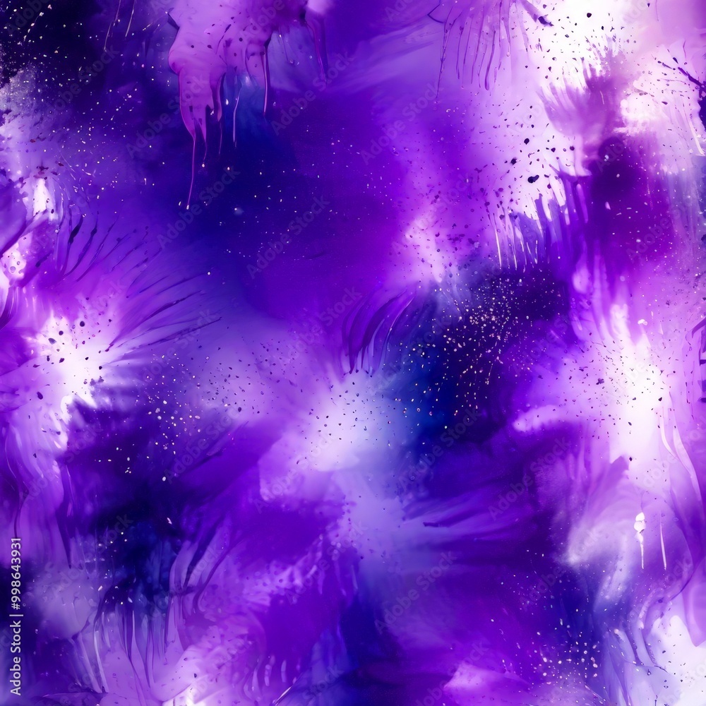Poster a vibrant abstract pattern with a mix of purple, blue, and white colors, creating a dynamic and energetic visual effect