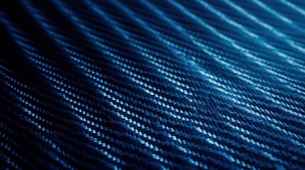 Abstract blue woven carbon fiber material texture background.