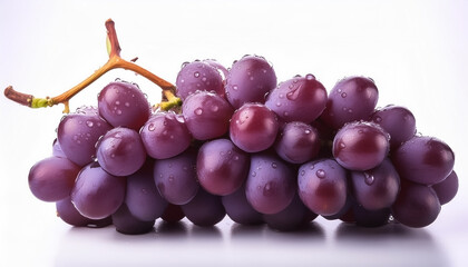 Fototapeta premium Purple grape isolated on a white background, showing the details of the skin and texture