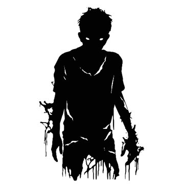 recommend clip art: Scary Zombie silhouette  Illustration