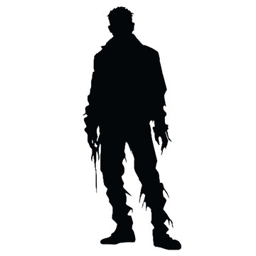 recommend clip art: Scary Zombie silhouette vector illustration
                    