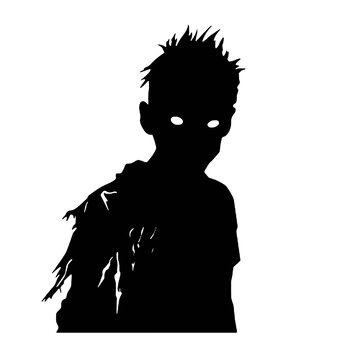 recommend clip art: Scary Zombie silhouette vector illustration
                    