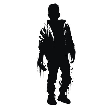 recommend clip art: Scary Zombie silhouette vector illustration
                    
