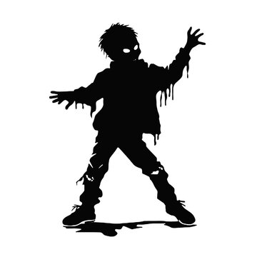 recommend clip art: Scary Zombie silhouette vector illustration
                    