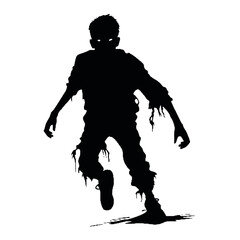 Scary Zombie silhouette vector illustration
