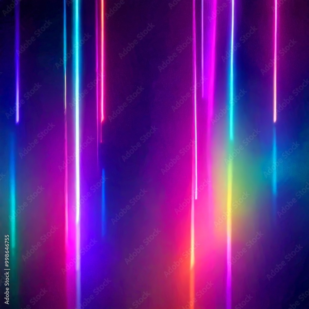 Poster a vibrant display of multicolored neon lights, creating a dynamic and visually striking effect