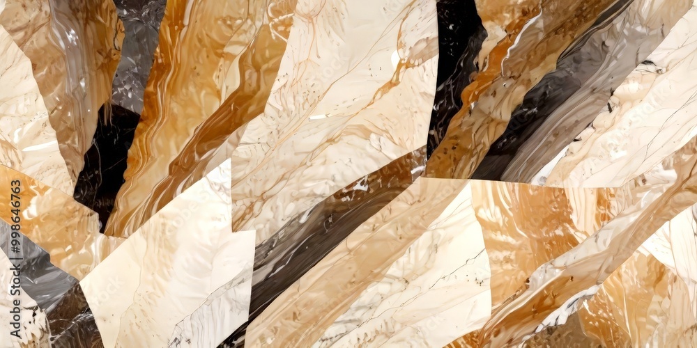 Leinwandbilder a close-up view marble surface with a textured, abstract pattern of intersecting lines and curves in various shades of brown, beige, and black