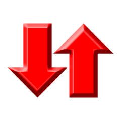 3d red arrow Up and Down 
